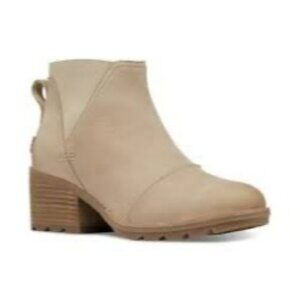New Sorel Womens Tan Cate Chelsea Ankle Booties Size 7.5 With Block Heel